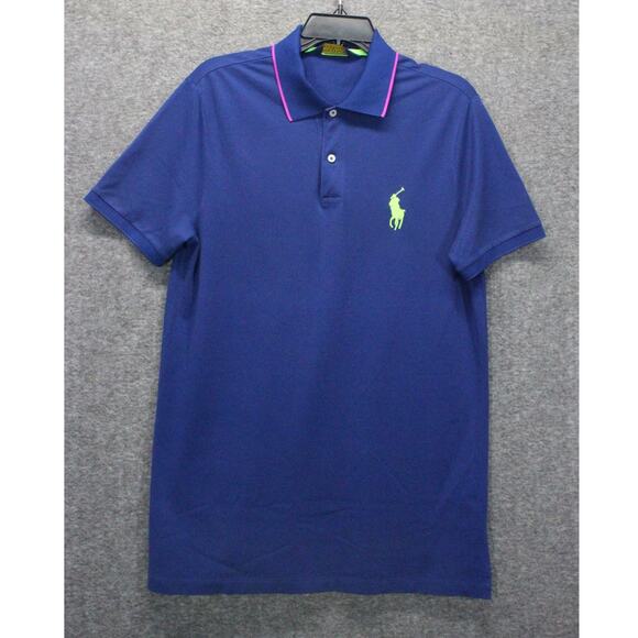 Polo by Ralph Lauren Other - Ralph Lauren Polo Golf Polo Medium Navy Blue Neon Greeb Big Pony Embroidery